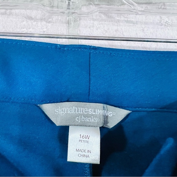 CJ Banks NWT Perfect Pant Tapered Shaped Fit Gibraltar Sea Blue  Size 16WP - Picture 7 of 9